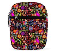 Cmagnifico Borsa a tracolla, borsa a tracolla "Peace and Love", multiuso, piccola borsa a tracolla per lavoro, viaggi d'affari