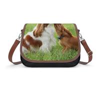 Cmagnifico Borsa a tracolla Cavalier King Charles Spaniel, borsa a tracolla in pelle per donna, viaggi, lavoro, uso quotidiano