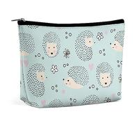 Cmagnifico Borsa cosmetica, borsa per trucco in marmo nero, borsa da toilette portatile con cerniera per uso quotidiano, viaggio, Molti ricci, Taglia unica