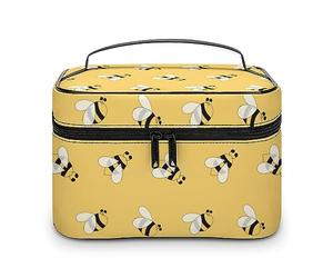 Cmagnifico Borsa cosmetica, Glow in The Dark Costellations Midnight Makeup Bag, Borsa da viaggio in pelle per donne, Graziosa ape., 25x18x15cm