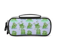 Cmagnifico Borsa cosmetica portatile/borsa della penna, borsa della cancelleria del modello delle rane usata come astuccio per l'ufficio e la scuola, borsa da viaggio d'affari o piccola scatola degli