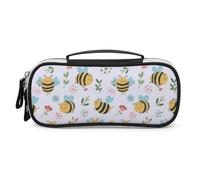 Cmagnifico Borsa cosmetica portatile/borsa della penna, borsa di cancelleria del fiore dell'ape usata come astuccio per l'ufficio e la scuola, borsa da viaggio di lavoro o piccola scatola degli