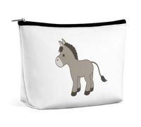 Cmagnifico Borsa per cosmetici, graziosa borsa per il trucco con procione, borsa da toilette portatile con cerniera per uso quotidiano, viaggio, Simpatico asino, Taglia unica