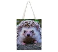 Cmagnifico Borsa tote in tela, graziosa borsa a mano a forma di riccio, borsa a tracolla da donna, per lavoro e uso quotidiano, Simpatico piccolo riccio, 38x46cm