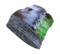 Cmagnifico Cappello lavorato a maglia, cappello nero spaventoso con teschio, berretto per corsa, ciclismo, sport all'aria aperta, Simpatico piccolo riccio, Taglia unica