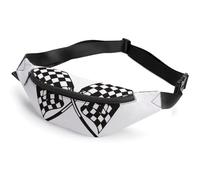 Cmagnifico Marsupio con bandiera a scacchi, regolabile, per corsa, camminata, escursionismo, Bandiere a scacchi Race Flag, 36*15cm