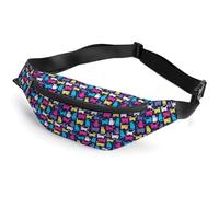 Cmagnifico Marsupio con gatti funky, marsupio regolabile per corsa, camminata, escursionismo, Gatti Funky, 36*15cm