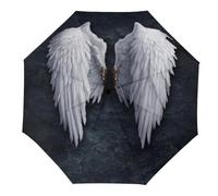 Cmagnifico Ombrello pieghevole, con ali d'angelo, ombrello da viaggio con apertura e chiusura automatica, antivento, antipioggia, Ali d'angelo, Automatic