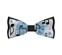 Cmagnifico Papillon da uomo pre-annodato, papillon lineare matematica educazione, papillon regolabile per feste, Note musicali a pois., Taglia unica