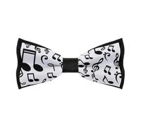 Cmagnifico Papillon pre-annodato da uomo, con note musicali, papillon regolabile per feste, Come mostrato, Taglia unica