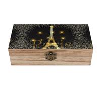 Cmagnifico Scatola quadrata in legno, Torre Eiffel di Parigi, Francia Scatola portaoggetti in legno, scatola decorativa in legno per oggetti da collezione
