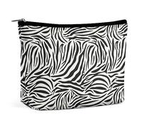 Cmagnifico Trousse per cosmetici, con lontra marina innamorata, borsa da toilette portatile con cerniera per uso quotidiano, viaggio, Motivo zebrato., Taglia unica