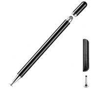 CMARS Pennino capacitivo universale 2 in 1 per touch screen, con punta in fibra e disco, tappo magnetico, per Nintendo Switch, Android, iPad, Samsung, tablet, telefoni (nero)