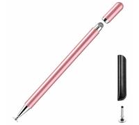 CMARS Pennino capacitivo universale 2 in 1 per touch screen, con punta in fibra e disco, tappo magnetico, per Nintendo Switch, Android, iPad, Samsung, tablet, telefoni (rosa)