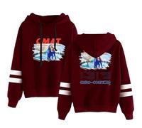 CMAT Euro-Country Tour - Felpa girocollo in poliestere - Retro Tour Art Fan Merch Concert Support, Rosso vinaccia, 3XL