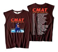CMAT It's The Euro-Country Tour 2025 Merch Canotte senza maniche T-Shirt Port Vest Unisex Casual Outdoor Sportwear, Marrone, 4XL