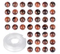 CMBYN Perline in pietra naturale occhio di tigre rosso rotondo, perline genuine in pietra sciolta, foro da 1mm, per charm fai da te, perline lisce per bracciali, collane, orecchini, 6mm, 200 pezzi