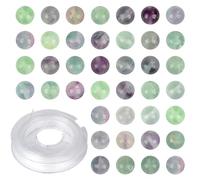CMBYN Pietre Naturali Genuine Fluorite Perline Rotonde 8mm 100pz Perline Sciolte Dimensione Foro 1mm Perline Liscie per Bracciali Collane Orecchini (Fluorite 8mm)