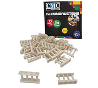 CMC imports 10 blocchi per ringhiere/recinzione, 15332, diversi colori a scelta, 1 x 4 x 2, elementi per recinzione, compatibili (094 - beige)