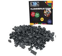 CMC imports 100 mattoncini di bloccaggio per piastrelle, 1 x 1 gommini compatibili, 34 colori a scelta (851 - grigio scuro)