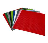 CMC imports 2 piastre di base compatibili con 32 x 32 gommini, piastra Basepalte, mattoncini da costruzione City diversi colori (620 - rosso)