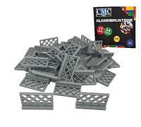 CMC imports 20 blocchi per recinzioni, diversi colori a scelta, 1 x 4 x 2, elementi di recinzione, compatibili (411 - grigio chiaro)