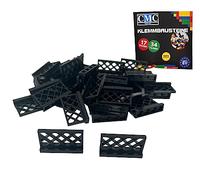 CMC imports 20 blocchi per recinzioni, diversi colori a scelta, 1 x 4 x 2, elementi di recinzione, compatibili (650 - nero)