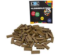 CMC imports 30 mattoncini da costruzione, 1 x 4 gommini, compatibili con mattoni, 34 diversi colori (268 - scuro - beige)