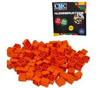 CMC imports 50 mattoncini da costruzione, 2 x 2 gommini, compatibili con mattoni, 34 diversi colori (150 - arancione chiaro)