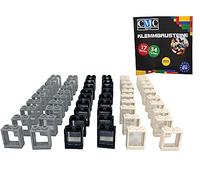 CMC imports 60 x finestre con disco, mattoncini da costruzione grigio/bianco/nero, 1 x 2 x 2