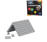 CMC imports Set di 75 mattoncini per tetto, mattoncini di bloccaggio per tetti Roof Slopes Ridged Tile Mix 6 diversi colori (chiaro - grigio / 411)