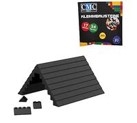 CMC imports Set di 75 mattoncini per tetto, mattoncini per tetto, diversi colori (650/nero)
