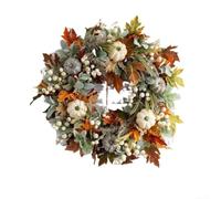 cmDFGJKey Ghirlande di Halloween, Artificial Pumpkin Wreath Autumn Decoration Set with Halloween Party35cm(F)