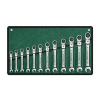 cmDFGJKey Set di chiavi, Flex Head Ratcheting Wrench Set,Combination Ended Spanner Kits(Green,12pcs)