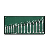 cmDFGJKey Set di chiavi, Flex Head Ratcheting Wrench Set,Combination Ended Spanner Kits(Green,15pcs)