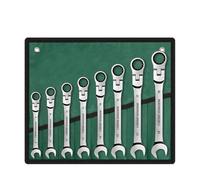 cmDFGJKey Set di chiavi, Flex Head Ratcheting Wrench Set,Combination Ended Spanner Kits(Green,8PCS)