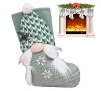 cMedias de Navidad - 18.11x8.66 pulgadas Decoración de medias Verdes colgables para chimenea, con diseño Festivo Festivo, decoración del hogar para Fiesta, escritorio, Mesa, Material de, Uso