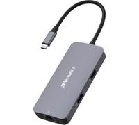 Verbatim USB-C Pro Multiport Hub 5 in 1, Multiport Adattatore USB-C a HDMI, RJ45, USB-A e USB-C PD, per Mac, MacBook Pro/Air, iPad Pro, Thinkpad, Windows Computer, Laptop e Co