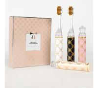 CMHX Set di spazzolini da denti da viaggio pieghevole, testa compatta, mini spazzolino da denti con custodia, setole morbide, spazzolino da denti da viaggio per adulti (manico stampato, 4 pezzi)