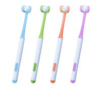 CMHX Spazzolino da denti a 3 lati per autismo a 360°, design per la pulizia dei denti orali, 4 pezzi, setole morbide per adulti, morbide e delicate, per una completa cura dei denti e delle gengive