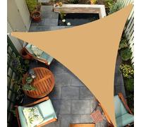 CMHYBS 12x12x12ft White Sun Shade A Vela Triangolo Triangolare, Sfumature di Vele Impermeabili, Copertura del Sole Pesante Blocco 95% UV, Ombrelloni da Patio per Cortil(Size:3x3x4.3m,Color:Sabbia)