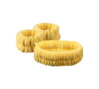 Cmis Kbei 2 paia di elastici per capelli in pile vellutato, impermeabili, per lavare il viso, assorbenti, accessori per capelli (giallo)