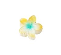 Cmis Kbei 3 fermagli per capelli a forma di piccolo fiore, 4 cm, colore sfumato, materiale acrilico, antiscivolo, a forma di squalo, forcina per coda di cavallo, per ragazze (giallo sfumato)