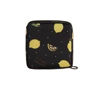 Cmis Kbei 3 Pz Donne Tovagliolo Sanitario Tampon Sacchetto di Immagazzinaggio Portatile Impermeabile Organizer Pouch Cartoon Pattern Sacchetto Tovagliolo Sanitario, Limone nero, Taglia unica