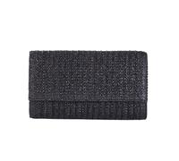Cmis Kbei Borsa di paglia con fiocco di lusso per le donne all'uncinetto borsa da spiaggia Tote borsa tessuta borsa in rattan femminile festa, Nero , Taglia unica