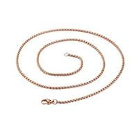 Cmis Kbei Catene in acciaio inox collana lunga gioielli donna uomo dichiarazione 45 cm a 75 cm taglia unica 45 cm 2,5 mm oro rosa agata, talla única, 45 cm, 2,5 mm, oro rosa, Agata