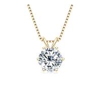 Cmis Kbei Ciondolo rotondo in argento 925 con diamanti moissanite da 0,5 a 5,0 carati da donna, gioielli di fidanzamento e matrimonio, talla única, Agata