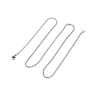 Cmis Kbei Collana in acciaio inox fai da te lunga collana gioielli per donne uomini dichiarazione 45 cm-75 cm, Misura unica, 65 cm, 2 mm, argento, Agata