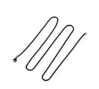 Cmis Kbei Collana in acciaio inox, lunga collana per uomo e donna, 45 cm - 75 cm, Taglia unica, 45 cm, 2,5 mm, nero, Agata