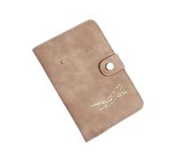 Cmis Kbei Custodia impermeabile per passaporto, custodia da viaggio in pelle PU portafoglio per carte di credito carino libro passaporto per donne/uomini copertura passaporto, Marrone chiaro, Taglia